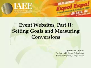 Event Websites, Part II: Setting Goals and Measuring Conversions