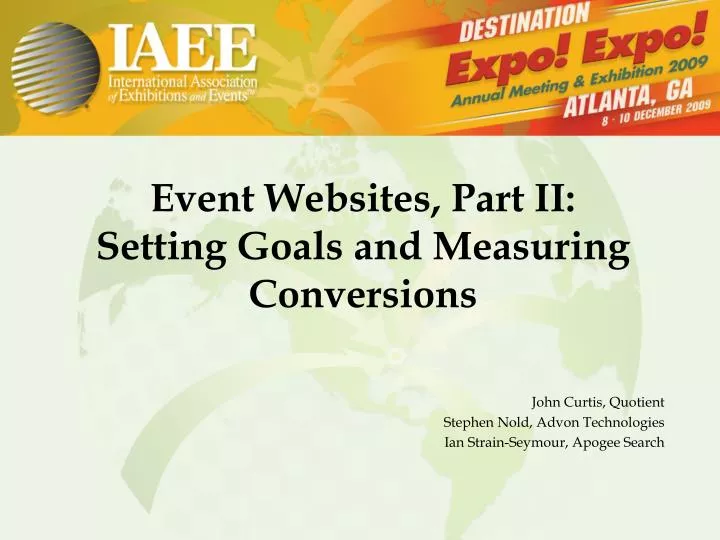 event websites part ii setting goals and measuring conversions