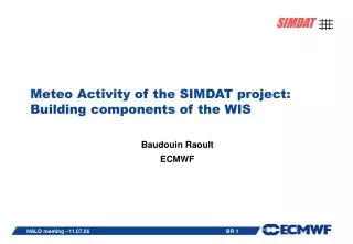 Meteo Activity of the SIMDAT project: Building components of the WIS