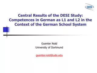 Guenter Nold University of Dortmund guenter.nold@udo