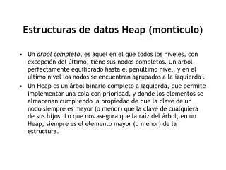 estructuras de datos heap mont culo