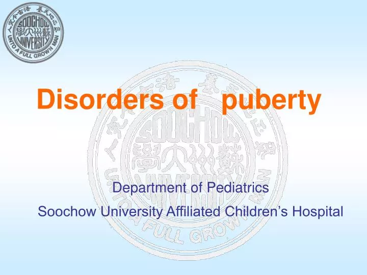 disorders of puberty