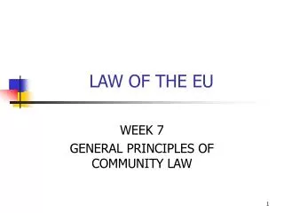 LAW OF THE EU