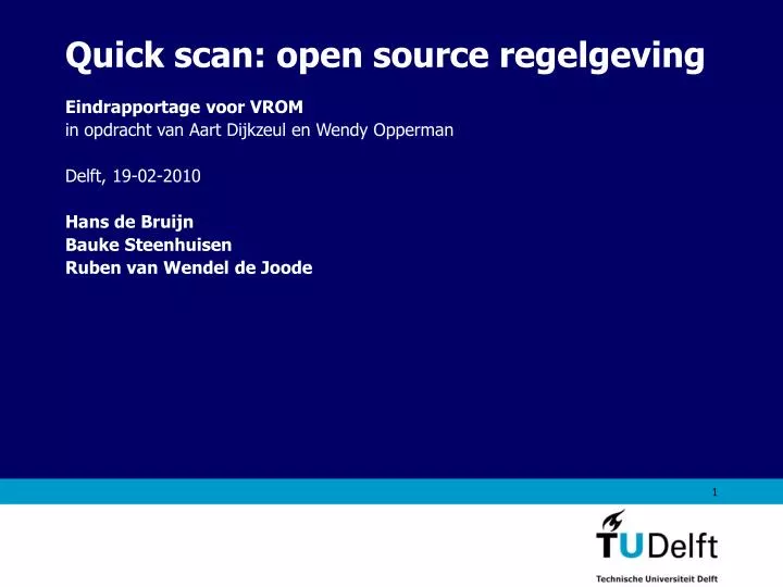 quick scan open source regelgeving