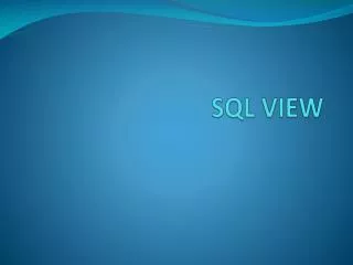 sql view