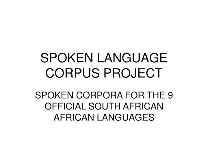 spoken language corpus project
