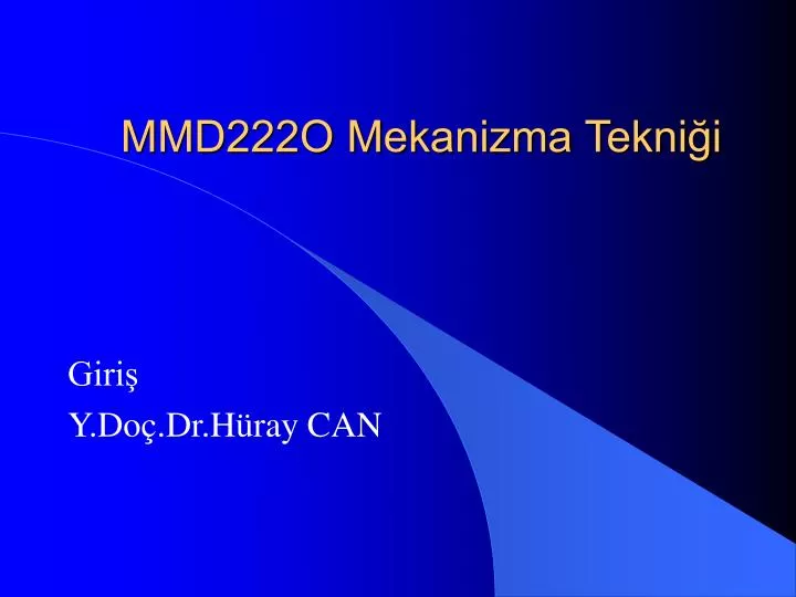 mmd222o mekanizma tekni i