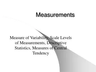 Measurements