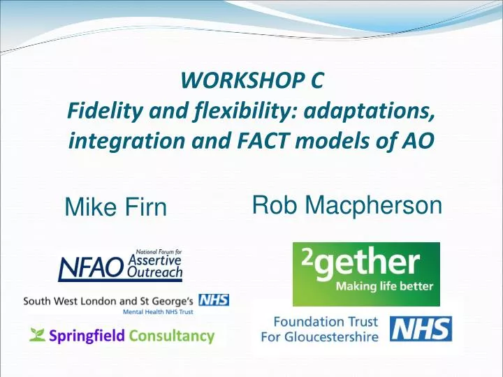 workshop c fidelity and flexibility adaptations integration and fact models of ao