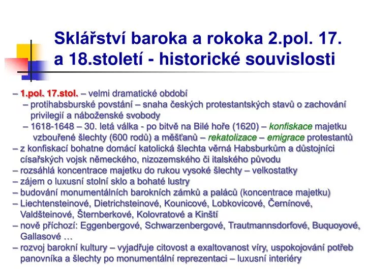 skl stv baroka a rokoka 2 pol 17 a 18 stolet historick souvislosti