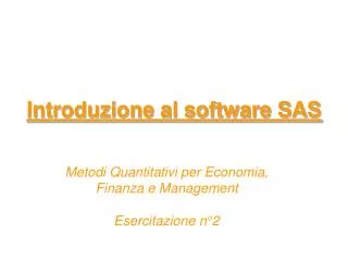 introduzione al software sas