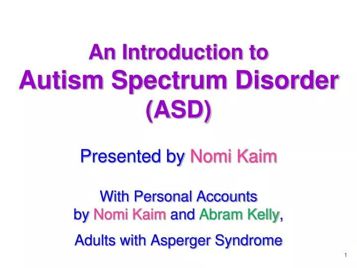 an introduction to autism spectrum disorder asd