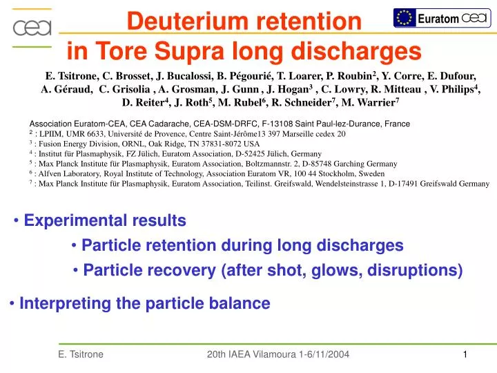 deuterium retention in tore supra long discharges