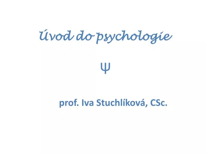 vod do psychologie