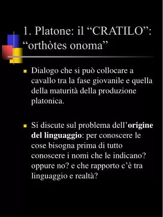 1 platone il cratilo orth tes onoma