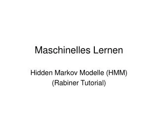 maschinelles lernen