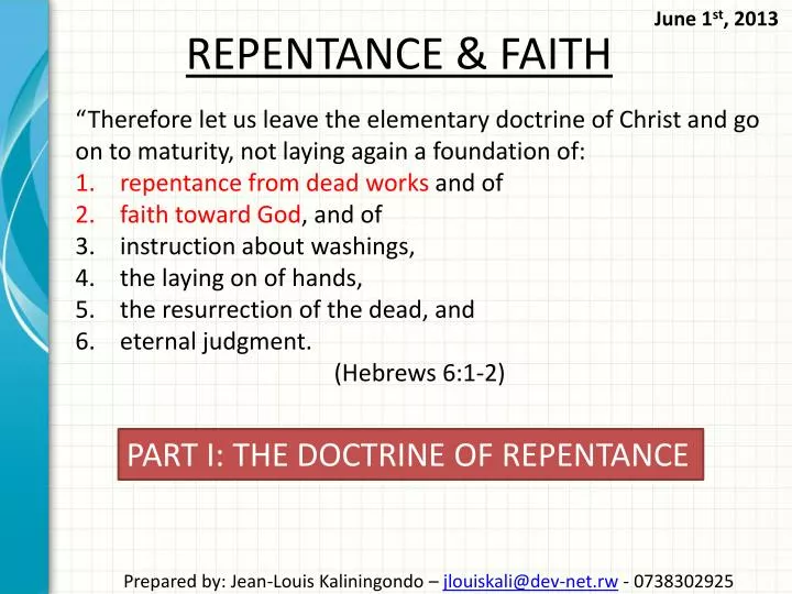 repentance faith