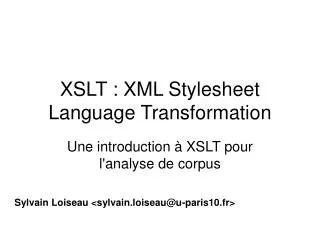 xslt xml stylesheet language transformation