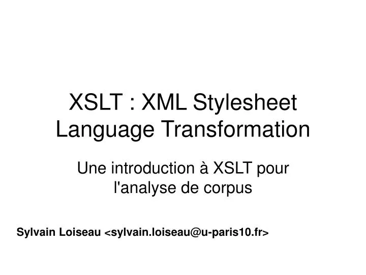 xslt xml stylesheet language transformation