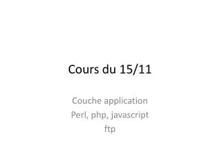 cours du 15 11