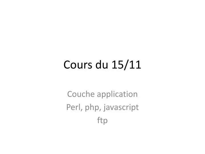 cours du 15 11