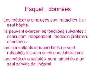 paquet donn es