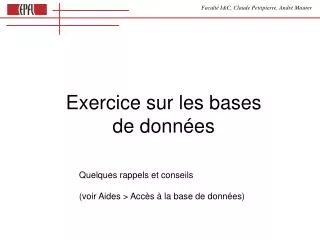 exercice sur les bases de donn es