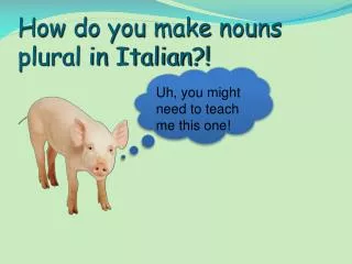How do you make nouns plural in Italian?!