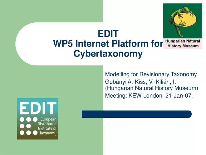 edit wp5 internet platform for cybertaxonomy