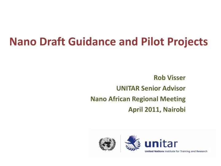nano draft guidance and pilot projects