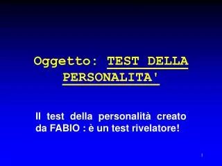 oggetto test della personalita