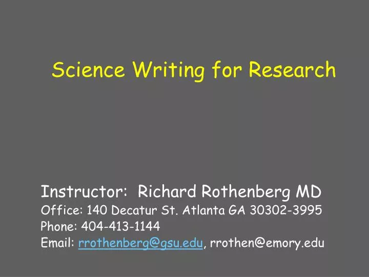 science writing for research
