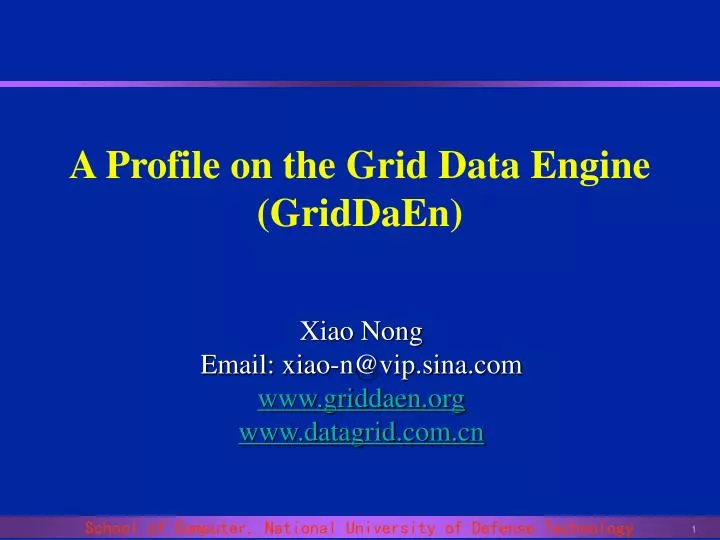 a profile on the grid data engine griddaen