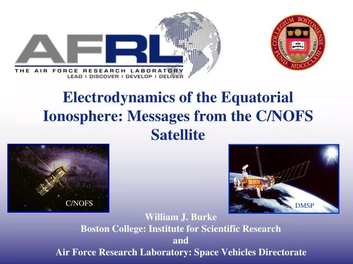electrodynamics of the equatorial ionosphere messages from the c nofs satellite