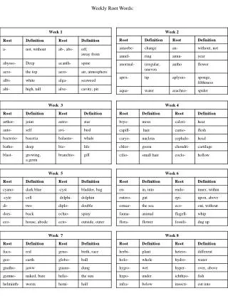 Weekly Root Words: