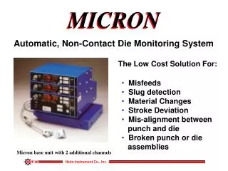 Automatic, Non-Contact Die Monitoring System