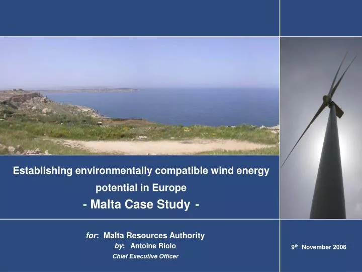 establishing environmentally compatible wind energy potential in europe malta case study