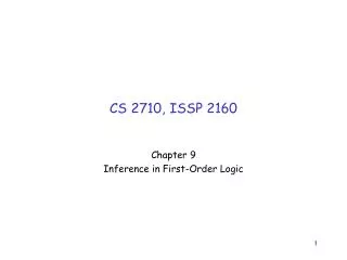 CS 2710, ISSP 2160