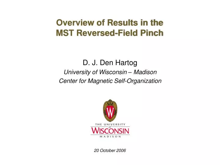 overview of results in the mst reversed field pinch