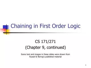 Chaining in First Order Logic