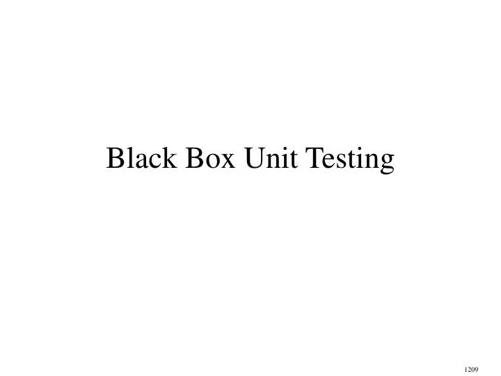 black box unit testing