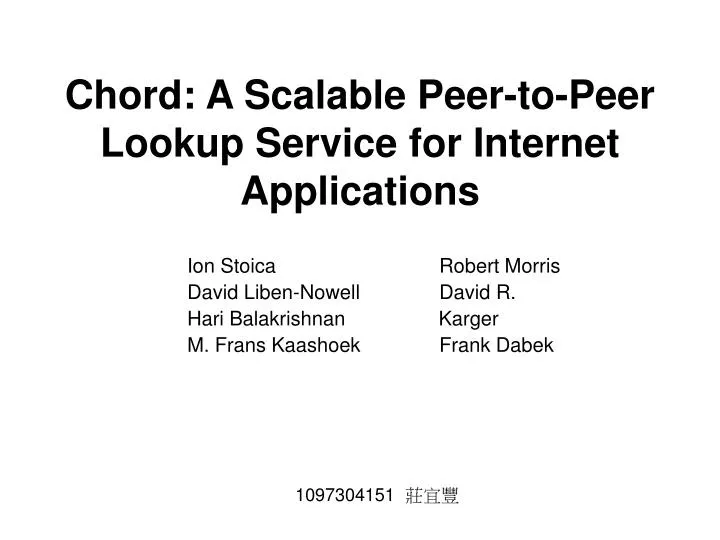 chord a scalable peer to peer lookup service for internet applications