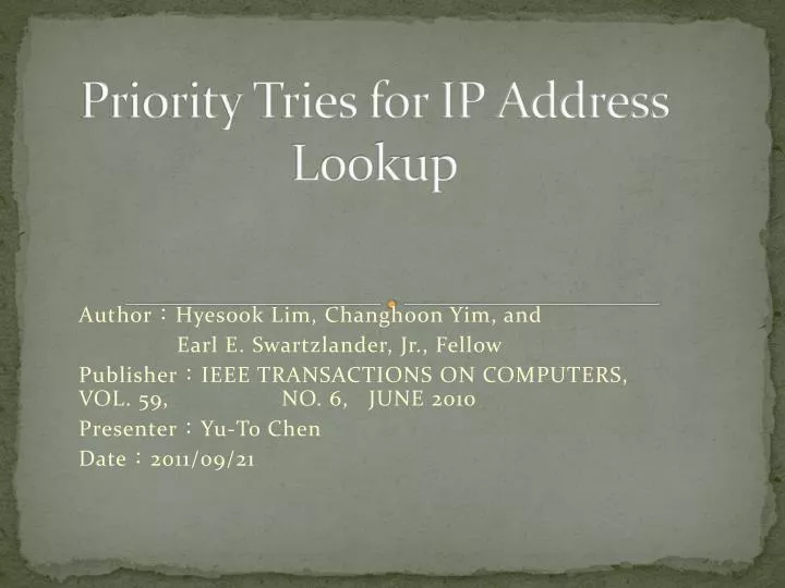 priority tries for ip address lookup