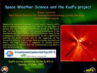 Space Weather Science and the KuaFu project