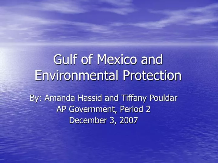 gulf of mexico and environmental protection