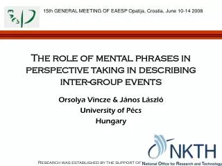 The role of mental phrases in perspective taking in describing inter-group events