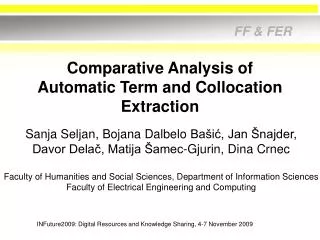 Comparative Analysis of Automatic Term and Collocation Extraction