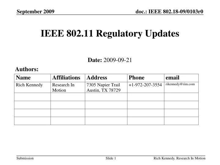 ieee 802 11 regulatory updates