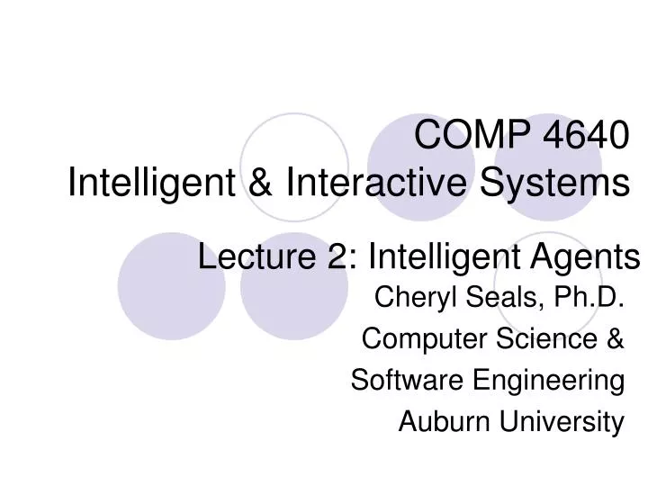 comp 4640 intelligent interactive systems