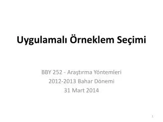 uygulamal rneklem se imi